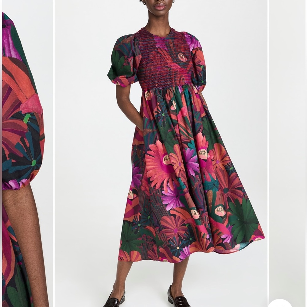 Farm Rio Bird Flowers Midi Dress size XS